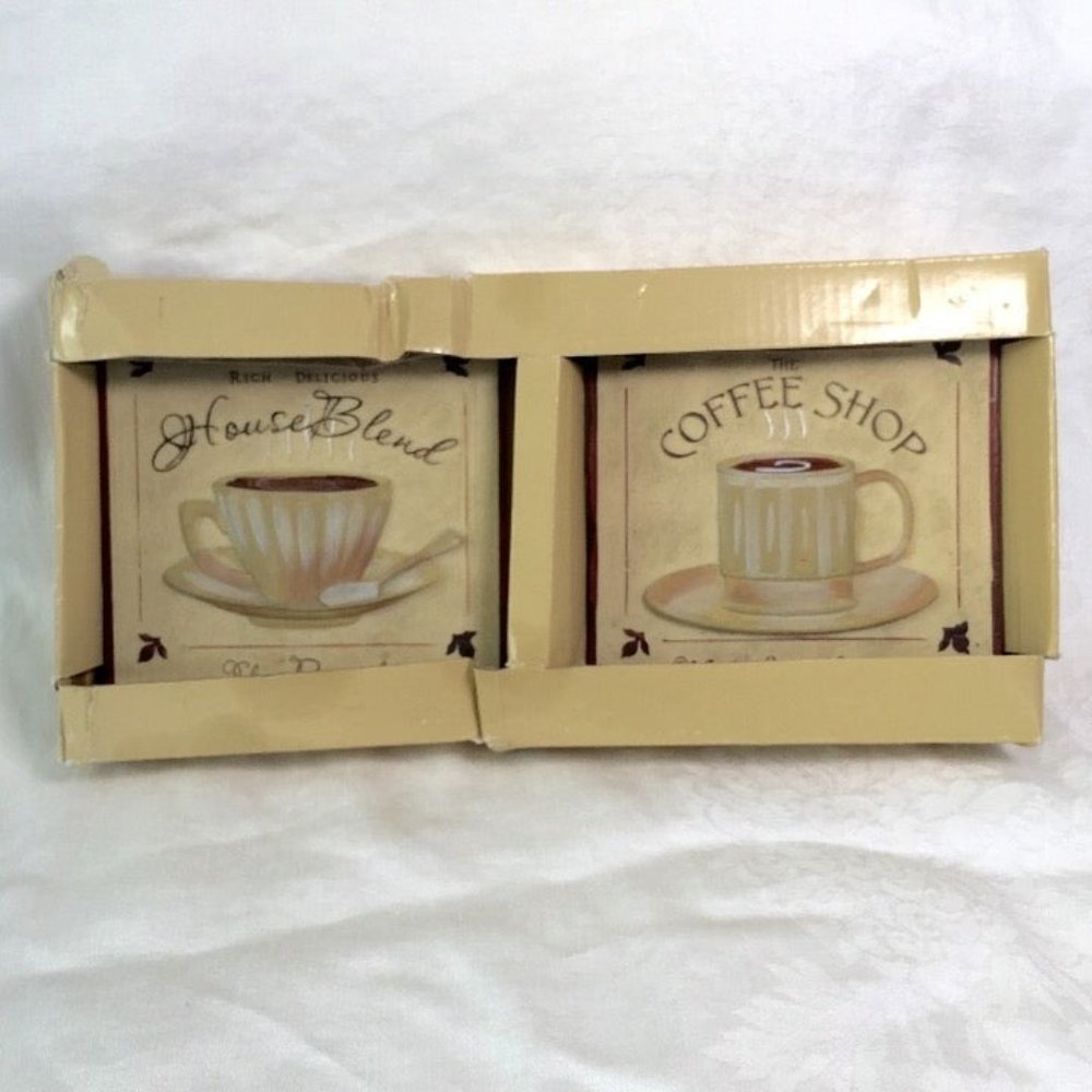 New View Dimensional Ceramic Wall Coffee Plaques Set